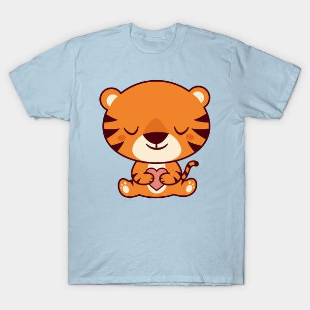 Kawaii Cute Tiger Sitting Down T-Shirt by happinessinatee